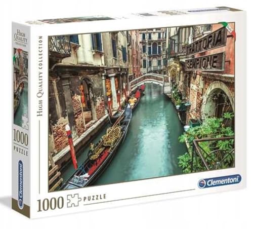 Clementoni 39458 Kanal in Venedig – Puzzle 1000 Teile ab 9 Jahren, buntes Erwachsenenpuzzle mit kräftigen Farben, Geschicklichkeitsspiel für die ganze Familie, schöne Geschenkidee von Clementoni