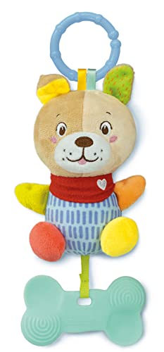 Clementoni Rassel für Hunde – Lovely Soft Dog Rattle – Lernplüsch – multisensorische Entwicklung – weicher Stoff – leicht aufzuhängen – für Kinder ab 0 Monaten von Clementoni