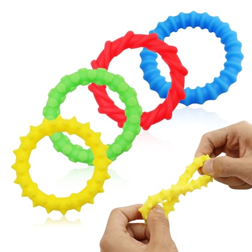 Clnyrwcb Sensory Fidget Toys, 4 Pack Dehnbare Fidget Armband, Stress Relief Sensorik Spielzeug für Kinder beruhigen, geeignet für besondere Bedürfnisse Autistische Kinder und Erwachsene Spielzeug von Clnyrwcb