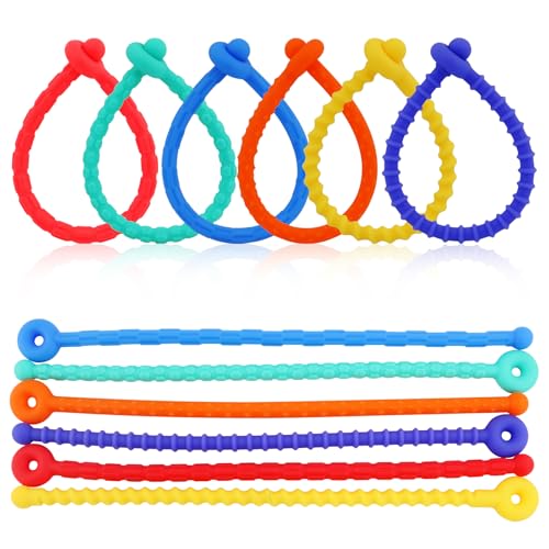 Sensory Fidget Noodles Spielzeug, Sensory Noodles Fidget Spielzeug-Verschiedene Texturen & Farben, Stress Relief Sensory String Spielzeug für Kinder und Erwachsene-6Pack von Clnyrwcb