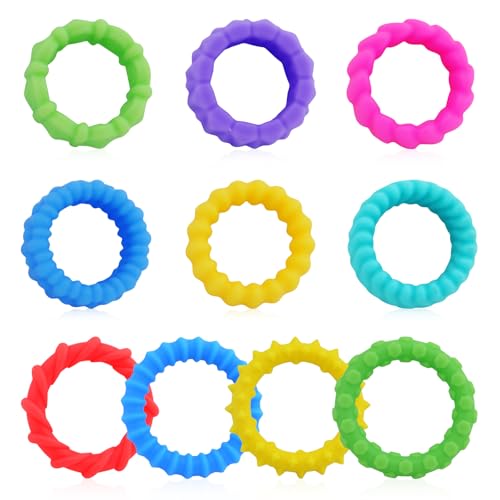 Sensory Fidget Spielzeug, 10 Pack Stretchy Fidget Armband mit Fidget Ringe für Kinder mit Autismus, leise Fidget Spielzeug für das Klassenzimmer, Angst Relief Sensorik Spielzeug Erwachsene von Clnyrwcb