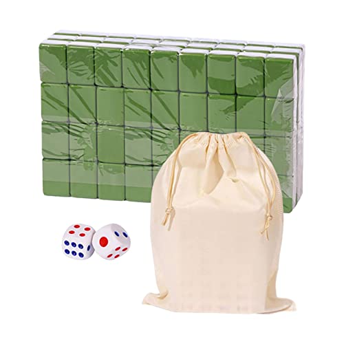 Clomuzi Mini Mahjong Set Chinesisches Mahjong Spielset, Professionelles Komplettes Mahjong-Spielset, Traditionelles Mahjong-Spiel Für Reisen, Aufbewahrungstasche, Chinesisches Strategiespiel, grün von Clomuzi