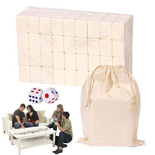 Clomuzi Mini Mahjong Set Chinesisches Spielset, Professionelles Komplettes Mahjong-Spielset, Traditionelles Mahjong-Spiel Für Reisen, Camping, Aufbewahrungstasche, Strategiespiel, White von Clomuzi