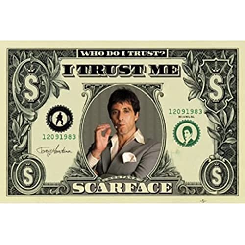 Close Up G834785 Scarface Dollarschein (Who do I Trust), Mehrfarbig, 61 x 91.5cm von Pyramid International