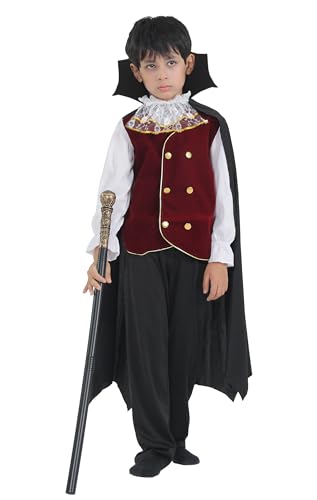 Cloud Kids Kinder Jungen Vampir Kostüm Dracula Costüme Halloween Cosplay für 4-12 Jahre Größe L Cloud Kids Kinder Jungen Vampir Kostüm Dracula Costüme Halloween Cosplay für 4-12 Jahre Größe L von Cloud Kids