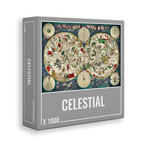 Cloudberries Celestial Puzzle - 1000-Teile Puzzle für Erwachsene mit Vintage-Astronomie, Sternkarte und Konstellations-Thema, Weltraum Puzzle 1000 Teile, Sternennacht Puzzle von Cloudberries