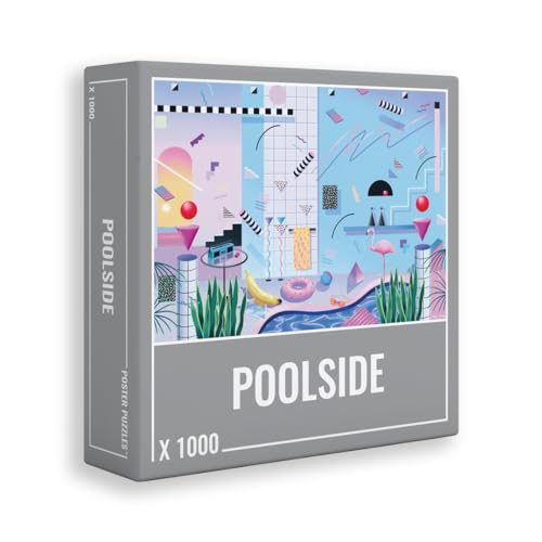 Cloudberries Poolside Puzzle: Premium 1000-teiliges Puzzle für Erwachsene mit coolem Retro-Design eines Schwimmbads aus den 1980er Jahren, Urlaubs Puzzle, Sommer Puzzle, Puzzle 1000 Teile von Cloudberries