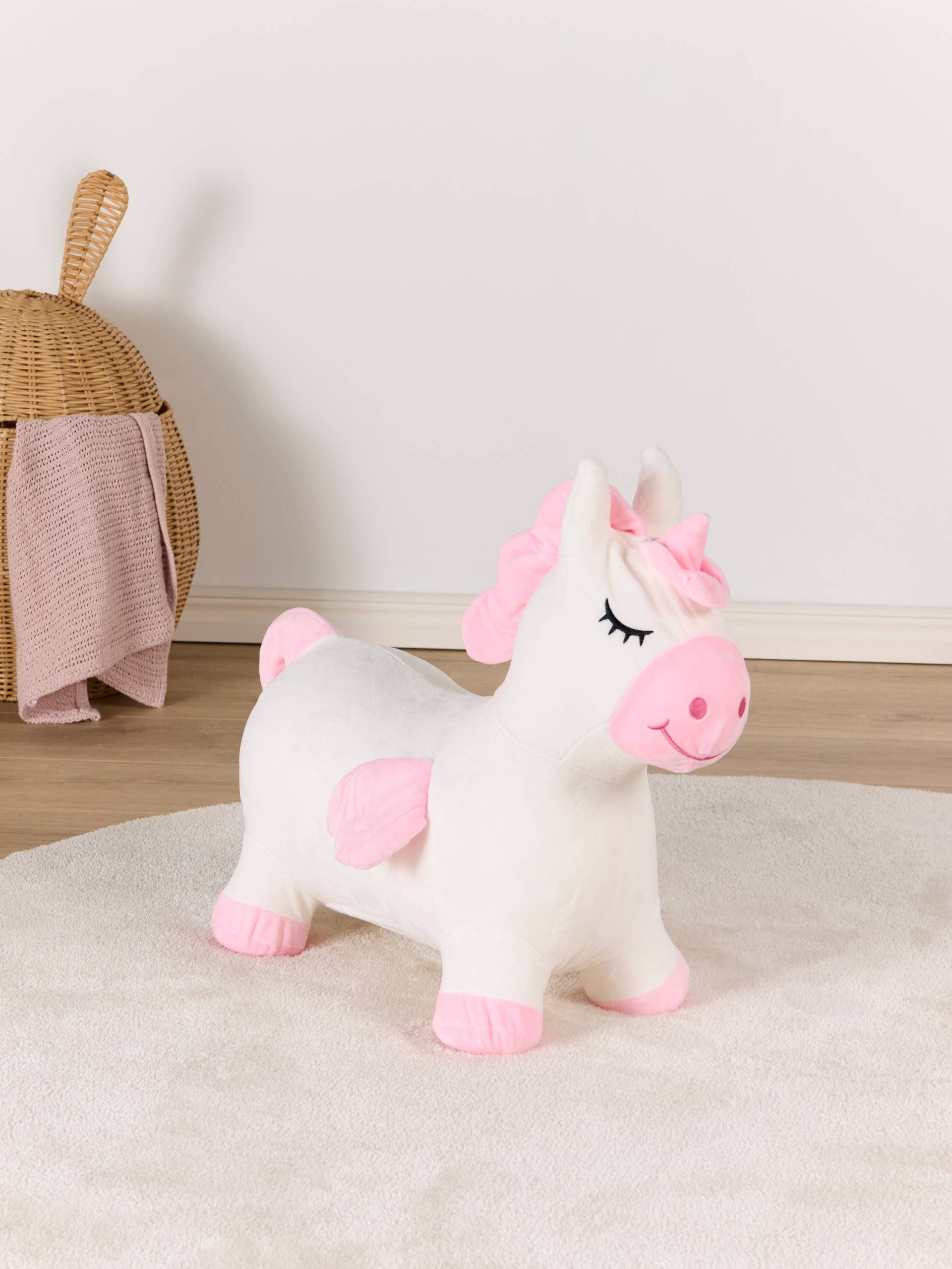 Cloudberry Castle Hüpftier Einhorn mit Plüschbezug, Weiß Cloudberry Castle Hüpftier Einhorn mit Plüschbezug, Weiß von Cloudberry Castle