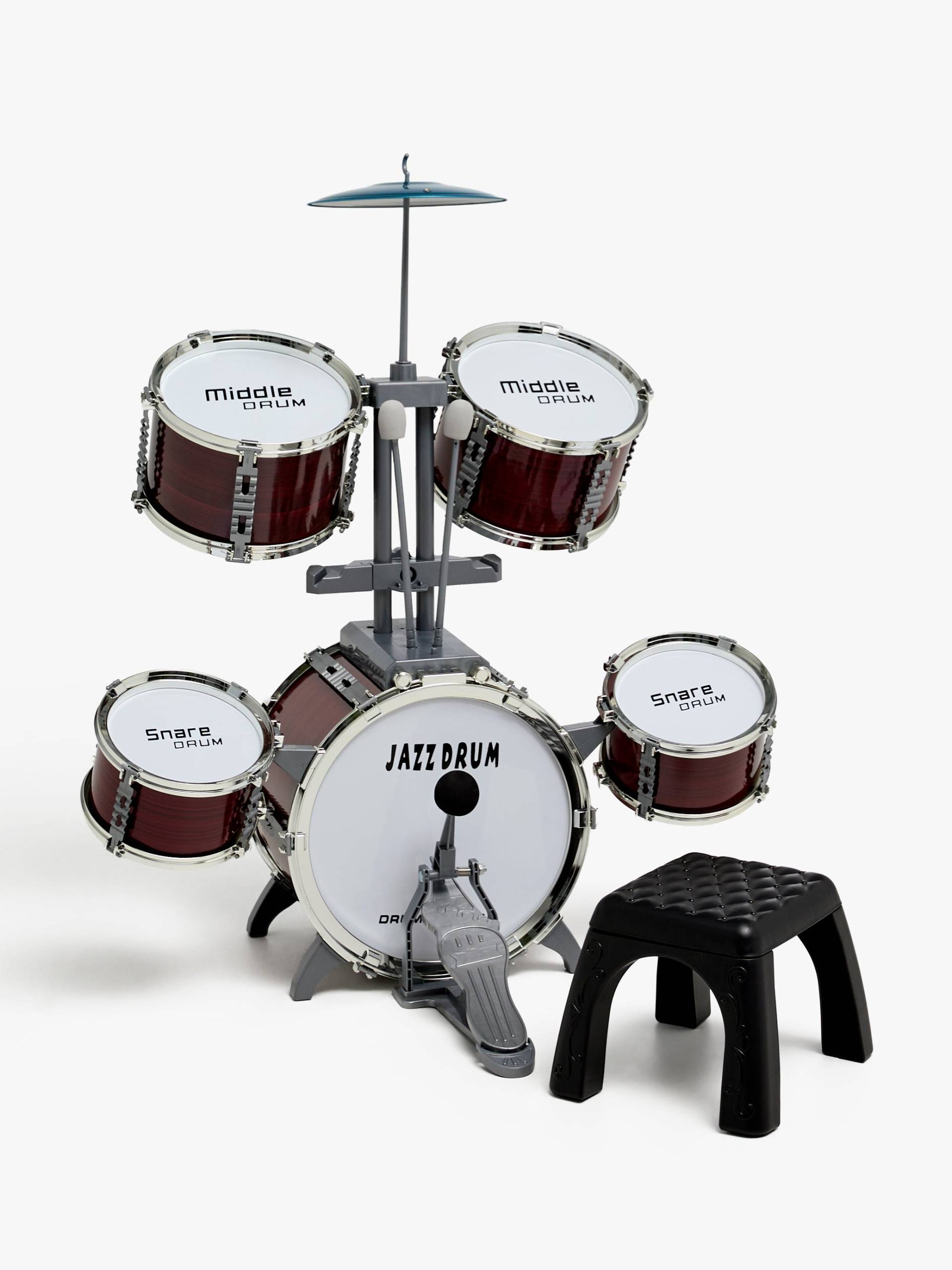 Cloudberry Castle Jazzdrum Trommelset für Kinder mit Hocker, Weinrot Cloudberry Castle Jazzdrum Trommelset für Kinder mit Hocker, Weinrot von Cloudberry Castle