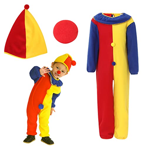 Cloudkids - Lustiger Clown Kostüm für Kinder Mädchen Halloween Kostüm Langarm Kostüm Cosplay Party Kostüm für Alter 4-6 Jahre alt von Cloudkids