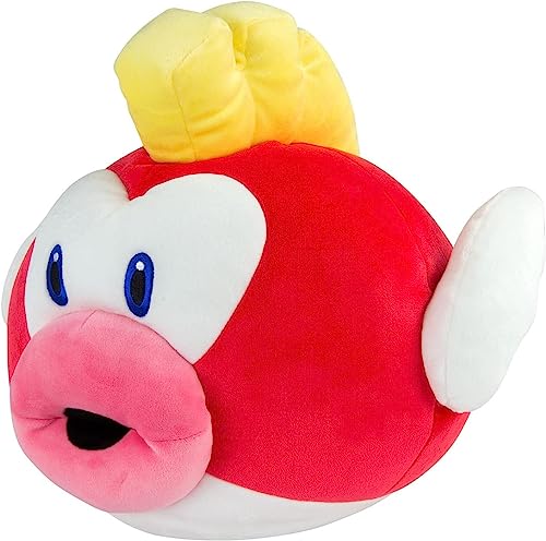 Club Mocchi Mocchi - Cheep Cheep Mega Plüschtier 38cm von Nintendo, super weiches Kissen, Schlafzimmer-Accessoires für Sammler sowie Mädchen und Jungen ab 3 Jahren von Club Mocchi Mocchi