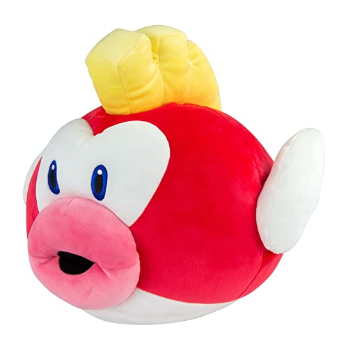 Club Mocchi Mocchi - Cheep Cheep Mega Plüschtier 38cm von Nintendo, super weiches Kissen, Schlafzimmer-Accessoires für Sammler sowie Mädchen und Jungen ab 3 Jahren von Club Mocchi Mocchi