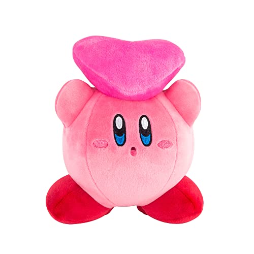 TOMY Club Mocchi Mocchi - Kirby & Friend Heart Junior Plüschtier 15 cm von Nintendo, super weiches Kissen, Schlafzimmer-Accessoires für Sammler sowie Mädchen und Jungen ab 3 Jahren von Club Mocchi Mocchi