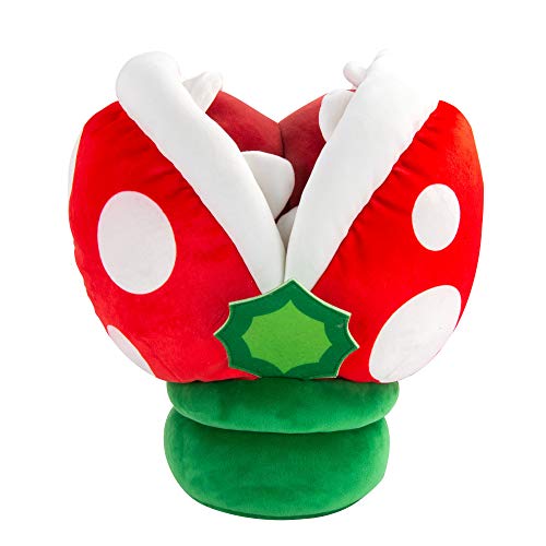 Mocchi Mocchi Mega Piranha Plüschtier 40cm, Nintendo & Mario Merchandise, Schlafzimmerzubehör für Kinder, Kuscheltier, Super Mario Stofftier für Jungen und Mädchen, geeignet ab 3 Jahren + von Club Mocchi Mocchi