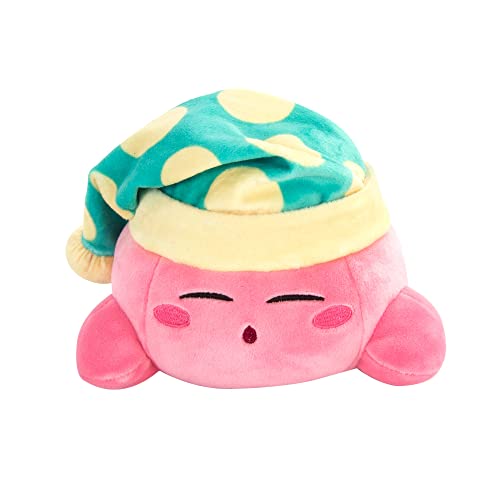 TOMY Club Mocchi Mocchi - Sleeping Kirby Junior Plüschtier 15 cm von Nintendo, super weiches Kissen, Schlafzimmer-Accessoires für Sammler sowie Mädchen und Jungen ab 3 Jahren von Club Mocchi Mocchi