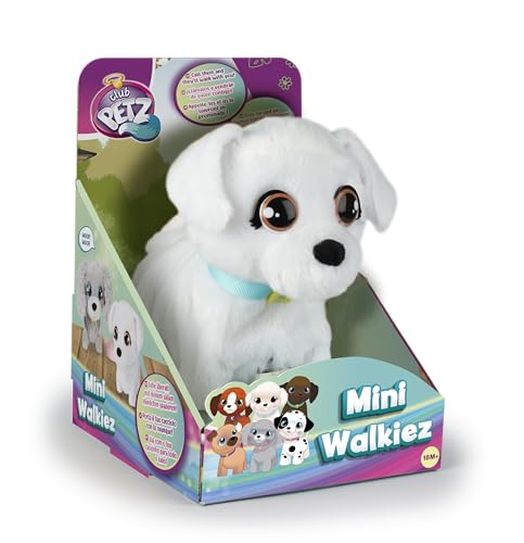 Club Petz Mini Walkiez Bichon, Plüsch Hund, mit Funktionen und Geräuschen, Rufe Sie und Gehen mit dir Spazieren, Spielzeug für Mädchen und Kinder ab 12 Monaten und älter von Club Petz