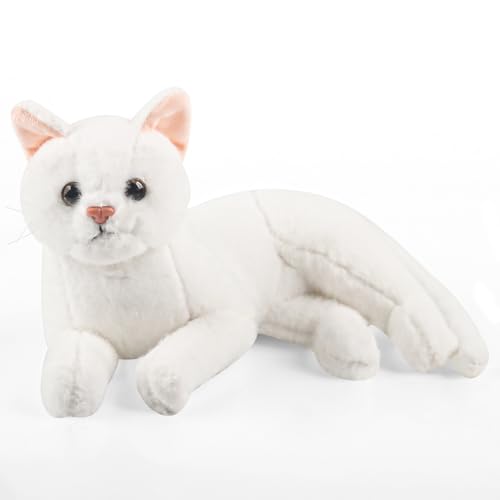 Clvsyh Niedliches Katze Plüschtier Spielzeug, Katze Kuscheltier, Weiche Katze Stofftierpuppe Geschenk für Jungen und Mädchen, 30cm, Weiß Clvsyh Niedliches Katze Plüschtier Spielzeug, Katze Kuscheltier, Weiche Katze Stofftierpuppe Geschenk für Jungen und Mädchen, 30cm, Weiß von Clvsyh