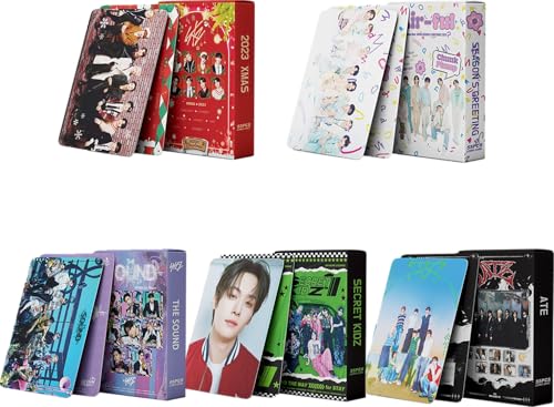 Clybeaut 5 Kisten/275 Stück Stray Kids Lomo Cards, Kpop photocards, Stray Kids fotokarten set, Kpop Photocards Grußkarte mit Postkarten Box von Clybeaut