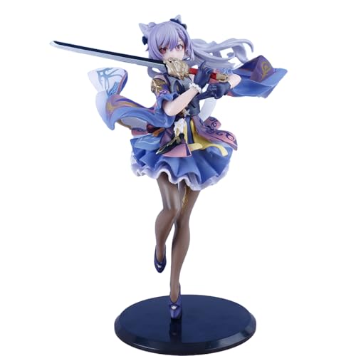 Clybeaut Genshin Figuren, Keqing 24 cm Sitzender Haltung Figur, Genshin Game Anime Charakterfigur, Spielcharakter Desktop-Dekoration Statue, Fans (Keqing) von Clybeaut