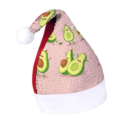 Cmagnifico Pailletten-Weihnachtsmütze für Erwachsene, lustiger Avocado-Hut für verschiedene Feiertagspartys von Cmagnifico