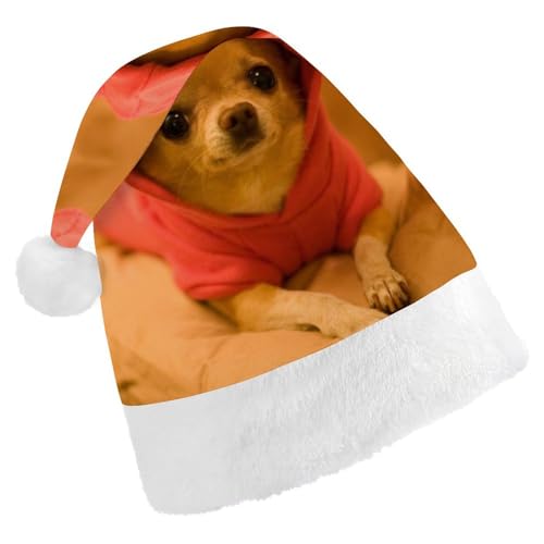 Cmagnifico Weihnachtsmütze für Erwachsene, Chihuahua-Hut für verschiedene Feiertagspartys von Cmagnifico