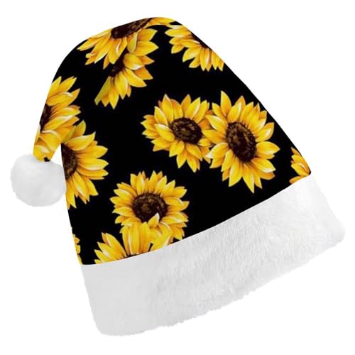 Cmagnifico Weihnachtsmütze für Erwachsene, Frühlings-Sonnenblumen, Retro-Blumen-Hut für verschiedene Feiertagspartys von Cmagnifico