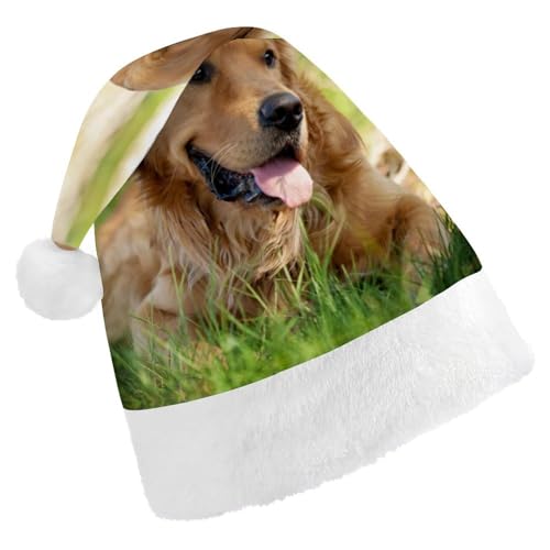 Cmagnifico Weihnachtsmütze für Erwachsene, Hund Golden Retriever Hut für verschiedene Feiertagsfeiern von Cmagnifico