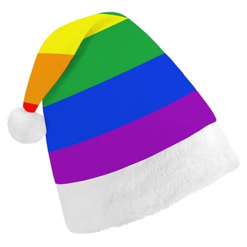 Cmagnifico Weihnachtsmütze für Erwachsene, Regenbogen-Flaggenhut für verschiedene Feiertagspartys von Cmagnifico