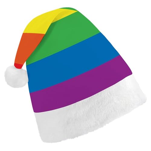 Cmagnifico Weihnachtsmütze für Erwachsene, Regenbogen-Hut für verschiedene Feiertagspartys von Cmagnifico