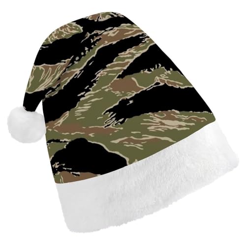 Cmagnifico Weihnachtsmütze für Erwachsene, Tiger-Streifen-Camouflage-Hut für verschiedene Feiertagspartys von Cmagnifico