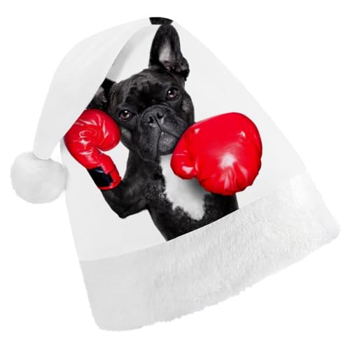 Cmagnifico Weihnachtsmütze für Erwachsene, französische Bulldogge, Boxerhut für verschiedene Feiertagsfeiern von Cmagnifico