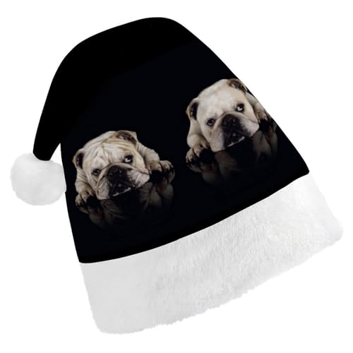 Cmagnifico Weihnachtsmütze für Erwachsene, lustiger Bulldoggenhut für verschiedene Feiertagspartys von Cmagnifico