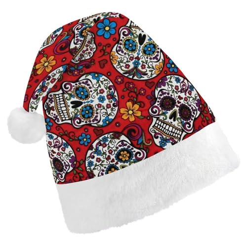 Cmagnifico Weihnachtsmütze für Erwachsene, mexikanischer Totenkopf-Hut für verschiedene Feiertagspartys von Cmagnifico