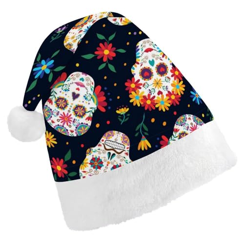 Cmagnifico Weihnachtsmütze für Erwachsene, mexikanischer Totenkopf-Hut für verschiedene Feiertagspartys von Cmagnifico