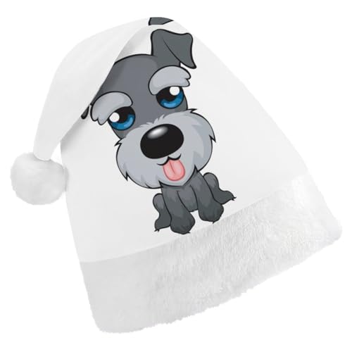 Cmagnifico Weihnachtsmütze für Erwachsene, niedlicher Schnauzer-Hundehut für verschiedene Feiertagspartys von Cmagnifico