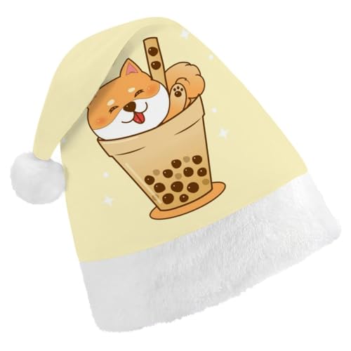 Cmagnifico Weihnachtsmütze für Erwachsene, niedlicher Shiba-Inu-Hut für verschiedene Feiertagspartys von Cmagnifico