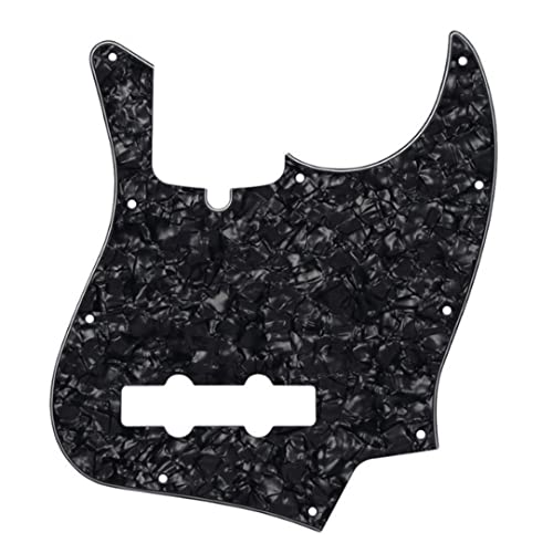 4 Ply -Scratchplate für Bass 10 Loch Pickguard 4 Ply Scratchplate, Guitars Musical Instrument Accessoires für amerikanische/mexikanische Standard -Kotflügel 4 -Saitenmodellgitarre (Black Pearl) von Cndiyald