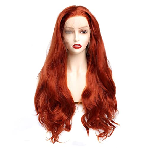 Cndiyald Bronze Red Long Wavy Perücke für Frau 70 cm/27,56 Zoll von Cndiyald