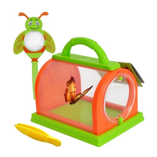 Bug Cages 1pc Critter Case Bug Bungalow Insekt Catching Kit Critter Cage Bug Catcher Speicher Kinder Kinder Naturwissenschaften Lernspielzeug Hinterhof Exploration Accessoires (Rrange & Green) von Cndiyald