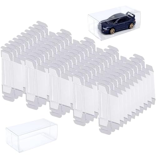 Cndiyald 100 PCS-Modellauto-Sendungen Hülle transparent staubdichtes Acryl-Display-Hülle 1.6x3.2x1.2 In PVC Impact-resistenten Modellanzeigefälle für Sammlerstücke, Acrylbox von Cndiyald