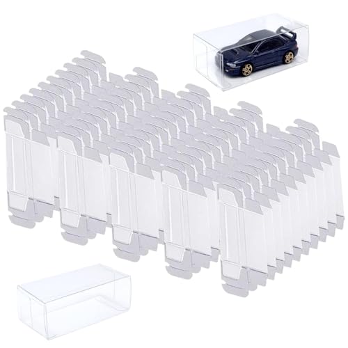 Cndiyald 100 PCS-Modellauto-Sendungen Hülle transparent staubdichtes Acryl-Display-Hülle 1.6x3.2x1.2 In PVC Impact-resistenten Modellanzeigefälle für Sammlerstücke, Acrylbox von Cndiyald