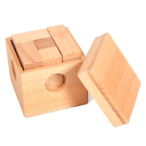 Cndiyald 1pc Holzholz Rätsel Spielzeug Hölzer Brain Teaser Pädagogik Puzzle Box Math Puzzle Spielzeug Geschenk für Kinder und Erwachsene von Cndiyald