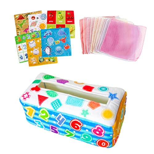 Cndiyald Baby Tissue Box Spielzeug Baby Spielzeug 0-6 Monate Baby Tissue Box Spielzeug für Babys sensorische Spielzeug Weichgefüllte Crinkle-Spielzeug Frühes Lernen für Babygeschenk von Cndiyald