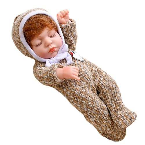 Cndiyald Baby wiedergeborene Puppen wiedergeborene Puppen mit Stoff Set 12 Zoll Vinyl Mini Babypuppen abnehmbare realistische Babypuppe weiche Ganzkörper Miniatur Babypuppe für Kinder Junge von Cndiyald