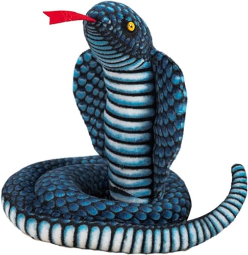 Cndiyald Big Snake Stoffed Animal Python Plüschspielzeug Realistische Schlange Plüsch Stofftier Spielzeugpuppe Streich Geschenk für Freunde - Blaues Schlangenspielzeug von Cndiyald
