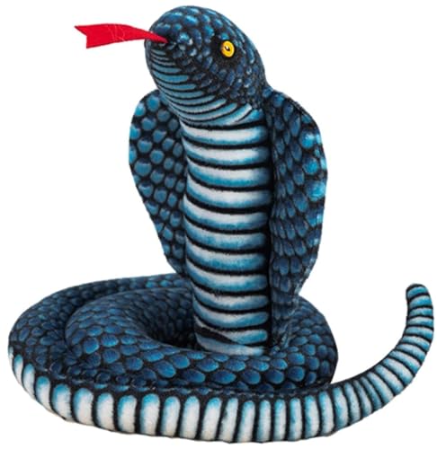 Cndiyald Big Snake Stoffed Animal Python Plüschspielzeug realistische Schlange Plüsch Stofftier Spielzeugpuppe Streich Geschenk für Freunde - Blaue realistische Schlange Plüsch von Cndiyald