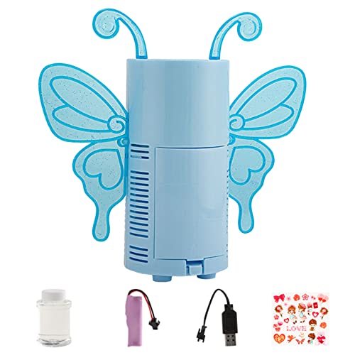 Cndiyald Bubble Maker Bubble Machine Butterfly Automatische Bubble Maker mit Lösungen Bubble Blower -Spielzeug mit LED, Musik für Kleinkinder Geburtstagsfeier 13 Löcher Blau von Cndiyald