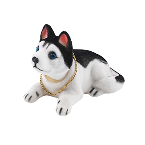 Cndiyald Car Ornament Nicken Hund schüttelt den Kopf schüttelt Hundauto -Styling niedliche Bobblehead -Hund Puppe für die Innenausstattung des Autos - (Farbname: Siberian Husky) von Cndiyald