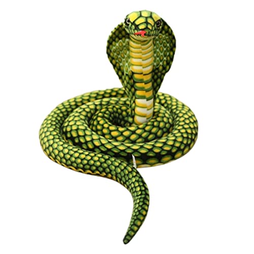 Cndiyald Cobra Plüschspielzeug 1,7m Simulation Stoffed Realistic Green Smooth Weiche Schlangepuppe für Streichpartygeschenk für Kinder, Schlangenplüsch von Cndiyald