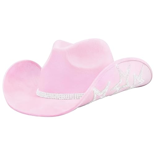 Cndiyald Cowgirl Hut Western Strass Cowgirl Hat Weitkandid von Cndiyald